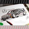 TAZA DIBUJO MERCEDES 190 DTM KLAUS LUDWIG