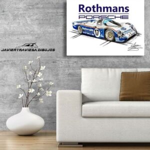 POSTER PORSCHE 962C LEMANS DEREK BELL