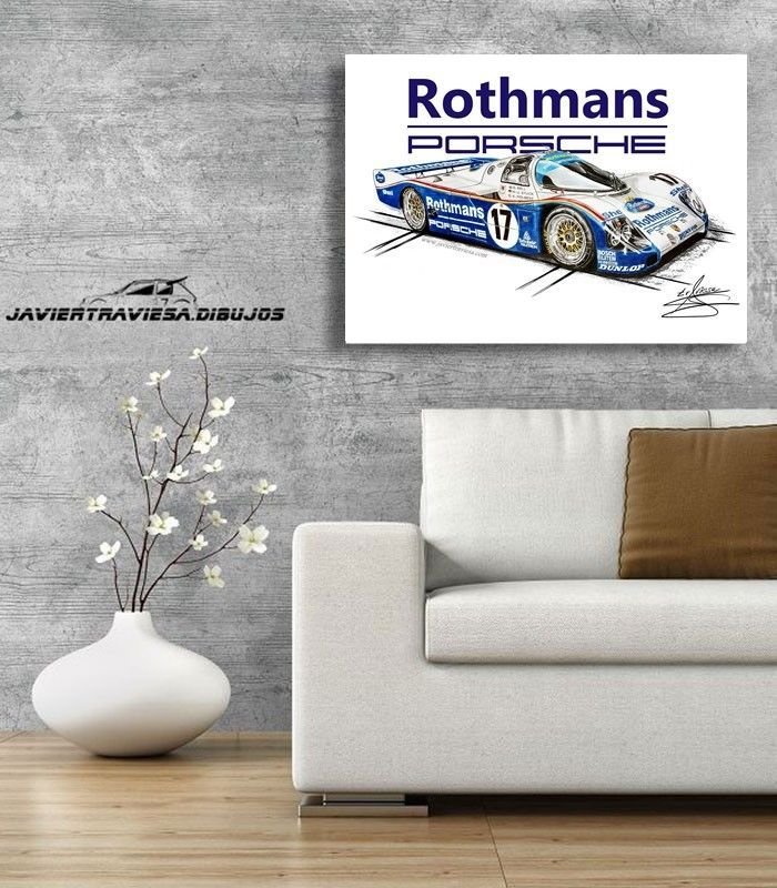 POSTER PORSCHE 962C LEMANS DEREK BELL