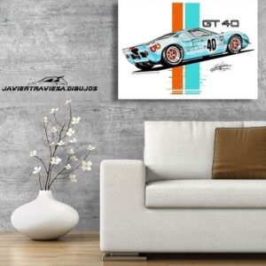 POSTER FORD GT40 GULF LE MANS