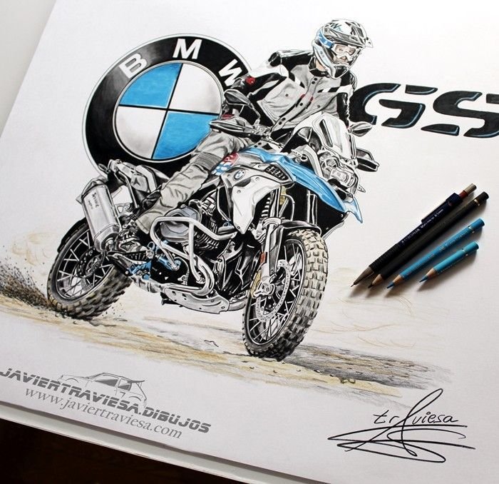 CAMISETA CON DIBUJO BMW R1250GS - Imagen 4