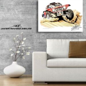 POSTER MINI JCW BUGGY CARLOS SAINZ DAKAR 2020