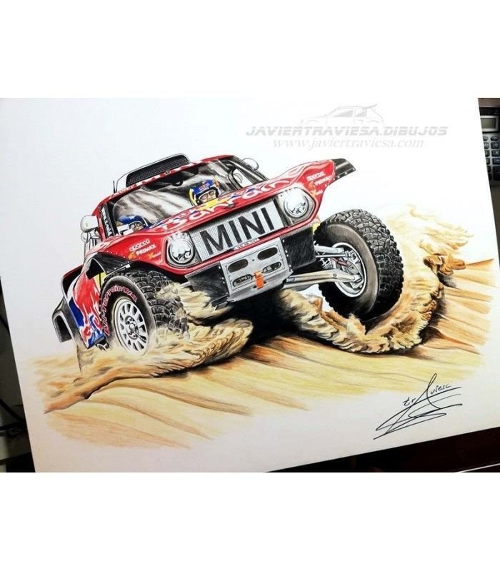 TAZA DIBUJO MINI JCW DAKAR 2020 - Imagen 3