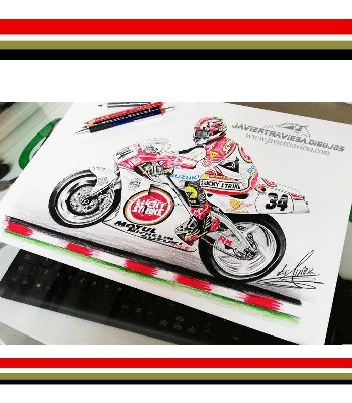 CAMISETA MOTO CON DIBUJO DE SUZUKI RGV500 gp - Imagen 3