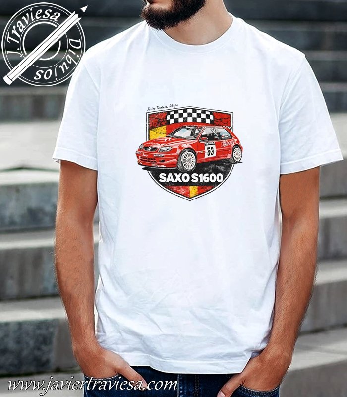 CAMISETA CON EL DIBUJO DEL CITROEN SAXO KIT CAR S1600