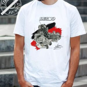 CAMISETA CON DIBUJO DE MOTOR DUCATI DESMO