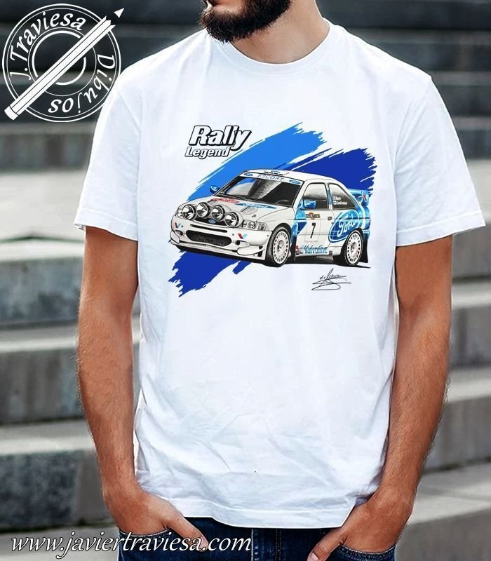 CAMISETA CON DIBUJO DEL FORD ESCORT COSWORTH WRC