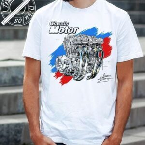 CAMISETA CON DIBUJO DE MOTOR HONDA CB