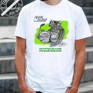 CAMISETA CON DIBUJO DE MOTOR KAWASAKI