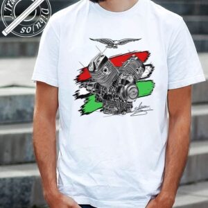 CAMISETA CON DIBUJO DE MOTOR MOTO GUZZI