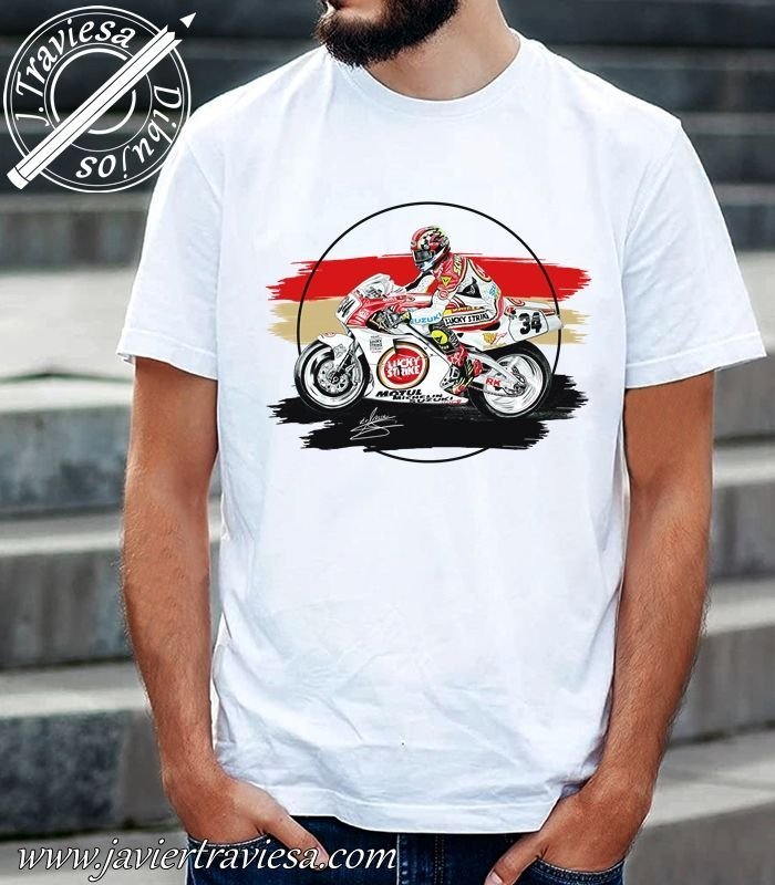 CAMISETA MOTO CON DIBUJO DE SUZUKI RGV500 gp
