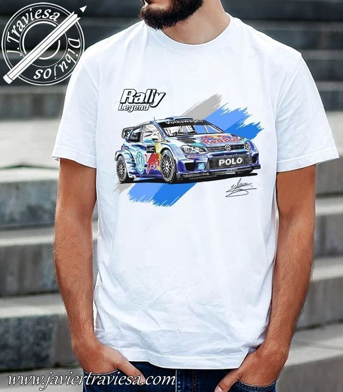 CAMISETA CON EL DIBUJO DEL VOLKSWAGEN POLO WRC