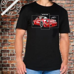 CAMISETA NEGRA CON EL DIBUJO DEL PORSCHE 911 RWB