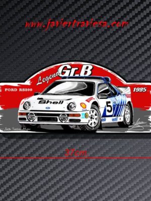 PLACA RALLY FORD RS 200 GRUPO B