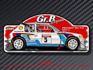 PLACA RALLY PEUGEOT 205 TURBO 16