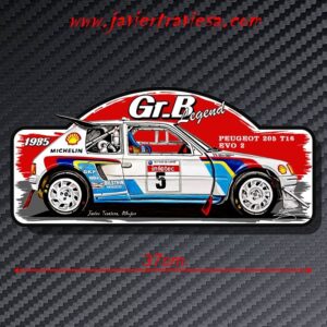 PLACA RALLY PEUGEOT 205 TURBO 16