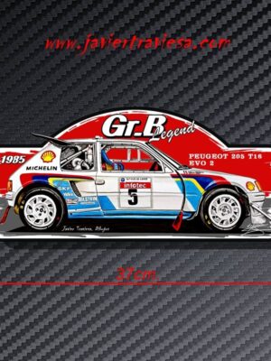PLACA RALLY PEUGEOT 205 TURBO 16