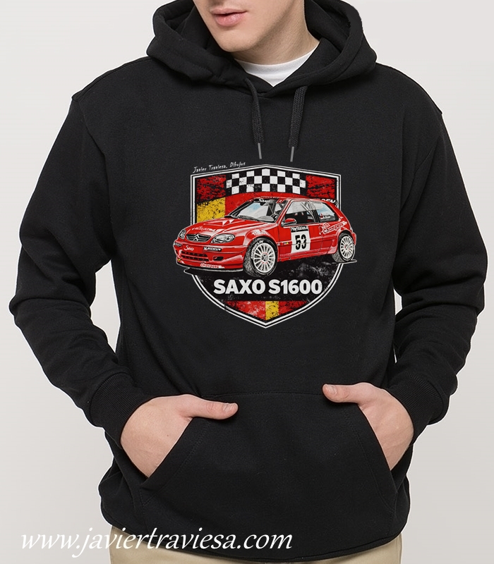 SUDADERA NEGRA CITROEN SAXO 2026 Sudadera negra Citroen Saxo S1600 kit car