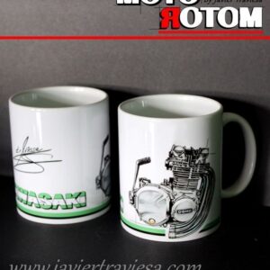 TAZA DIBUJO MOTOR KAWASAKI