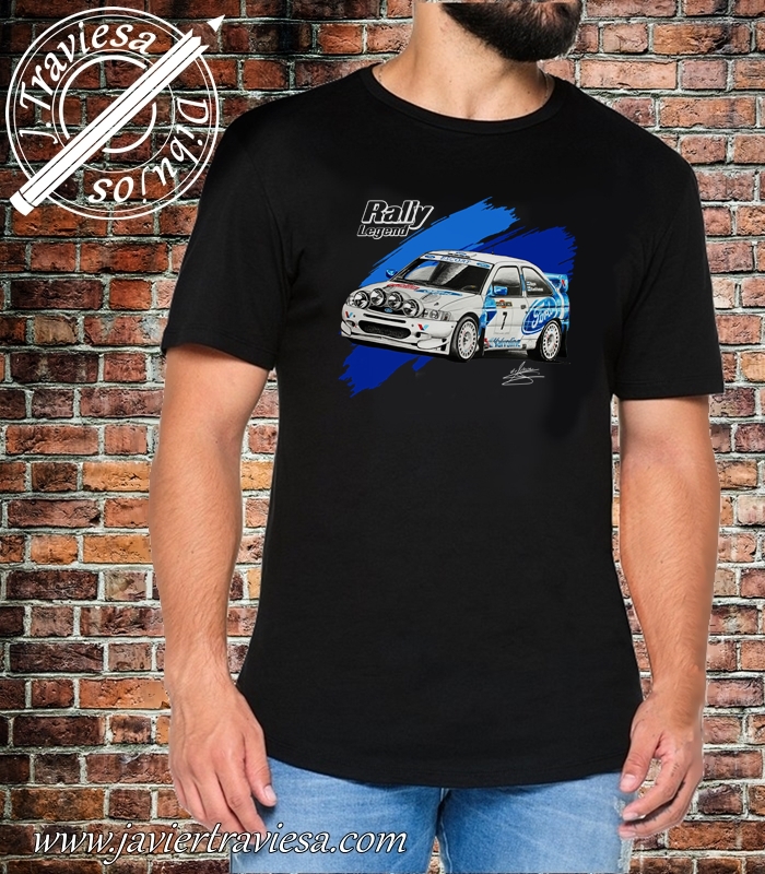 CAMISETA CON DIBUJO DEL FORD ESCORT COSWORTH WRC - Imagen 3